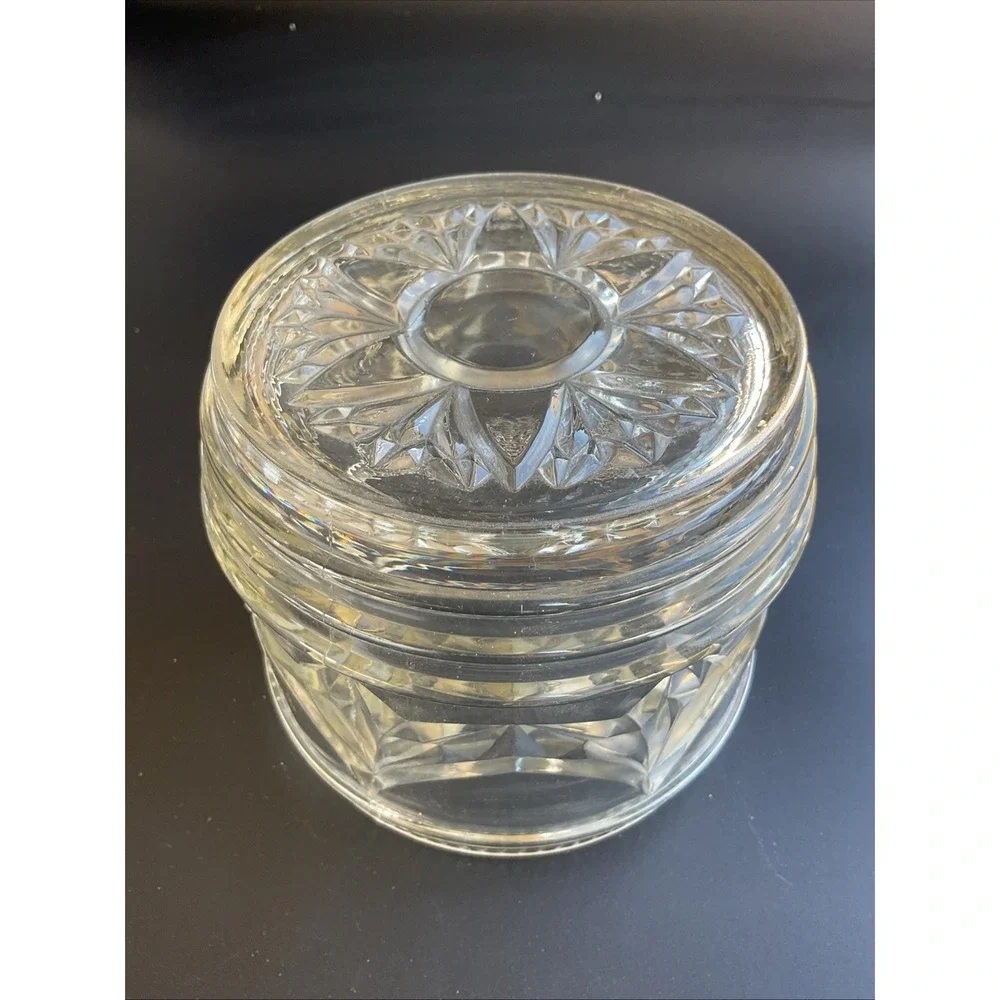 Vintage Glass Candy Box With Lid Decorative Collection Minor 
